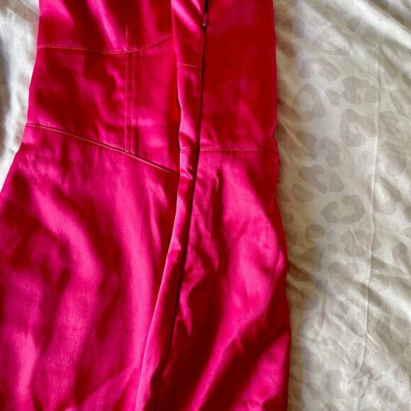 Forever 21 Barbiecore Hot Pink Satin Strapless Corset Mini Dress (M) - Picture 6 of 9